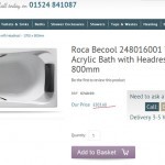 Акриловая ванна Roca BeCool в Великобритании